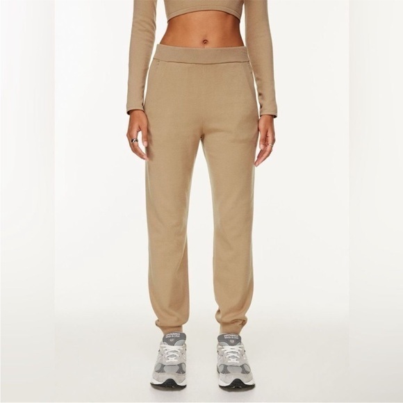 Aritzia Babaton Camel Brown High Waisted Knit Rodin Jogger Sweatpants  Pants - Picture 8 of 14